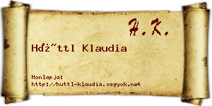 Hüttl Klaudia névjegykártya